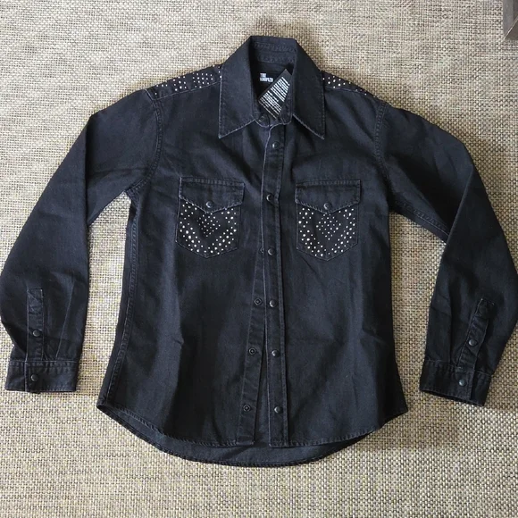 The Kooples Black Studded Button-Down Shirt - Picture 3 of 7